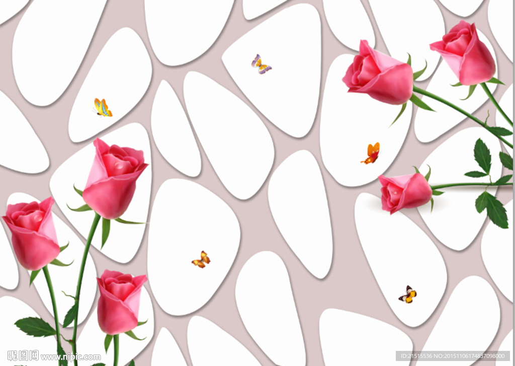 3D玫瑰花