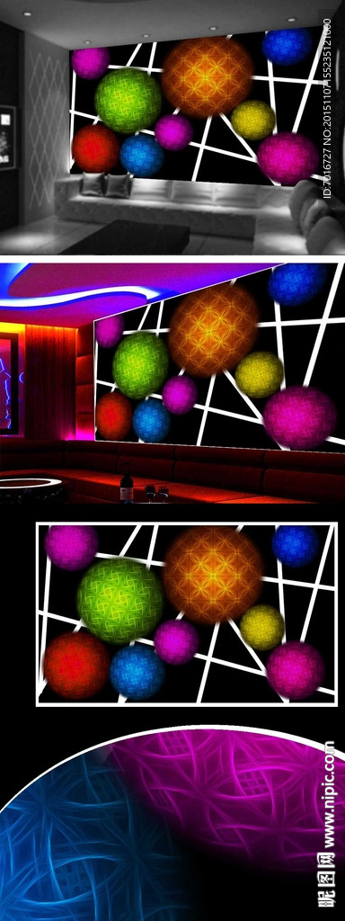 歌厅背景装饰墙画