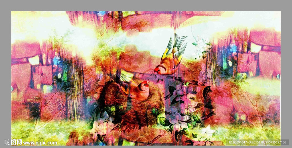 花鸟油画