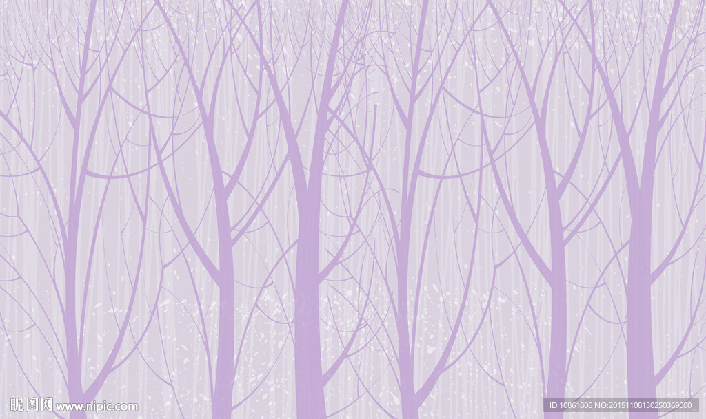 紫色梦幻树林简约背景墙