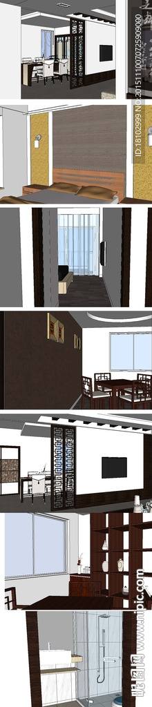 完整中式客厅家装草图大师模型