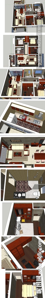 新中式家居室内草图大师模型