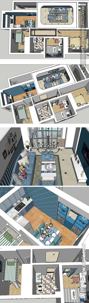 地中海室内草图大师SU模型