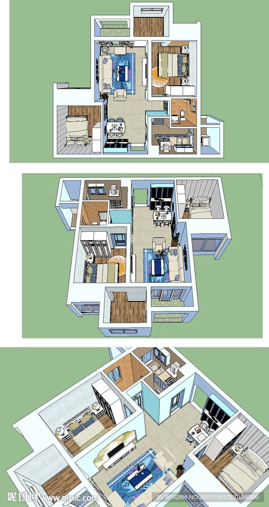 室內地中海草圖大師su模型設計圖__室內模型_3d設計_設計圖庫_暱圖網