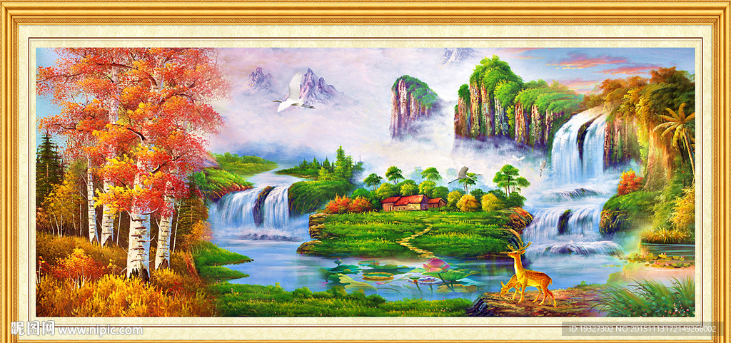 聚宝盆油画