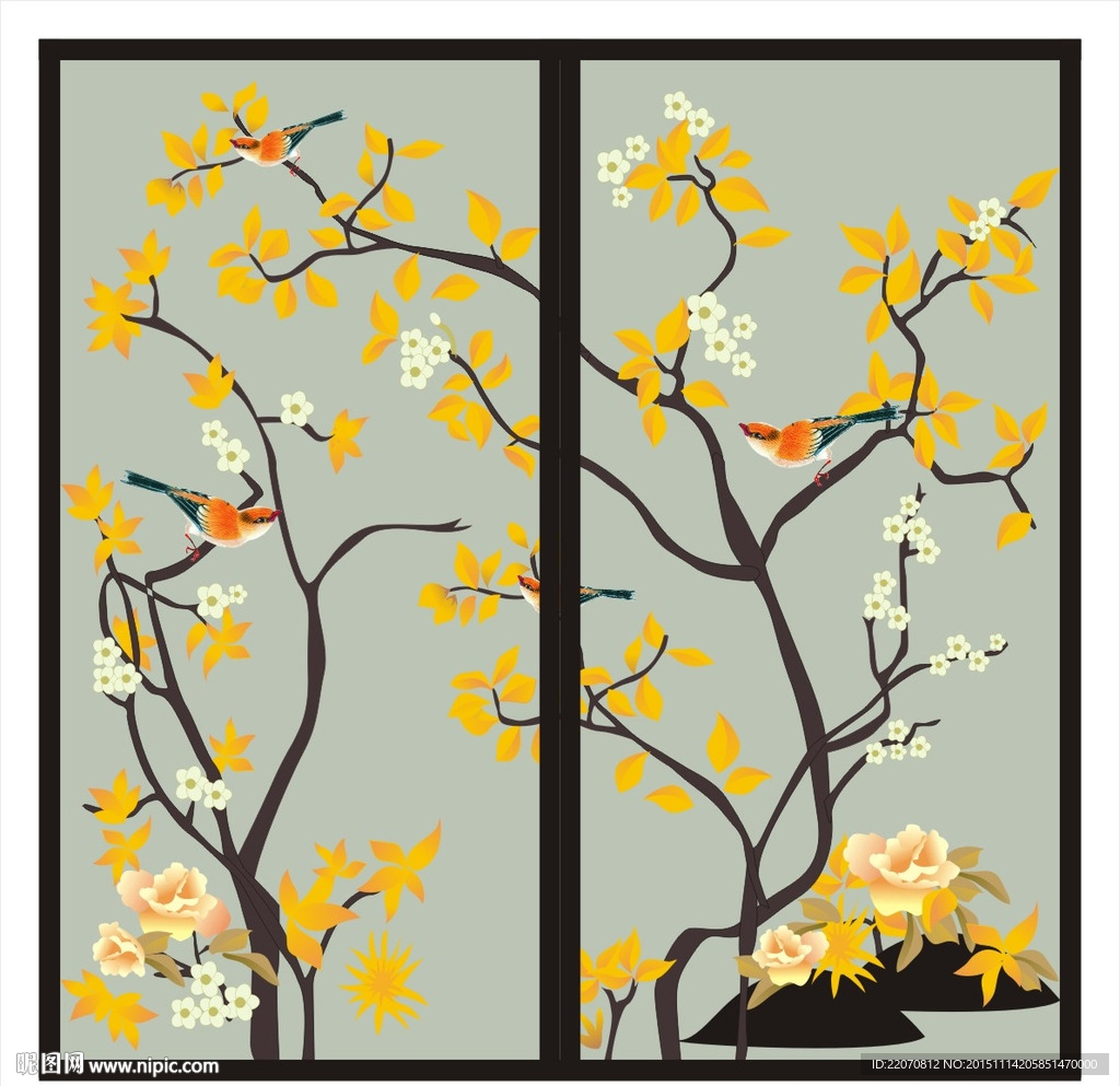 花鸟移门