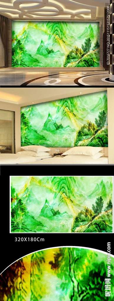 酒店会所大堂背景墙画