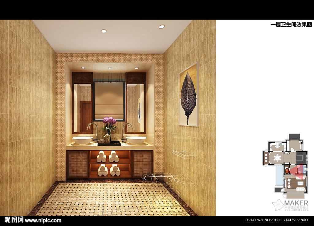 东南亚风格卫生间效果图