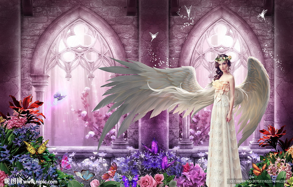 梦幻唯美天使女神欧式婚礼背景