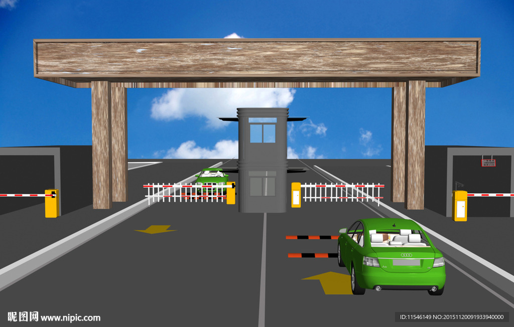 小区停车场效果图