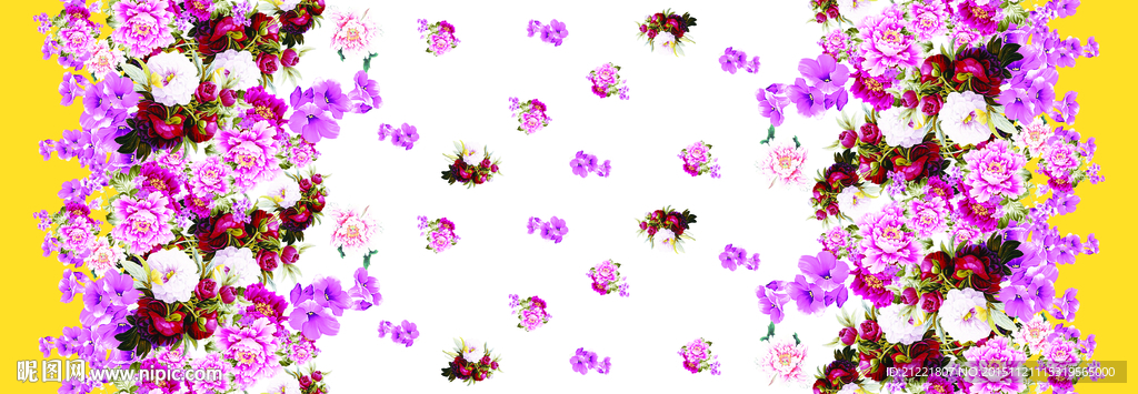 玫红花黄边