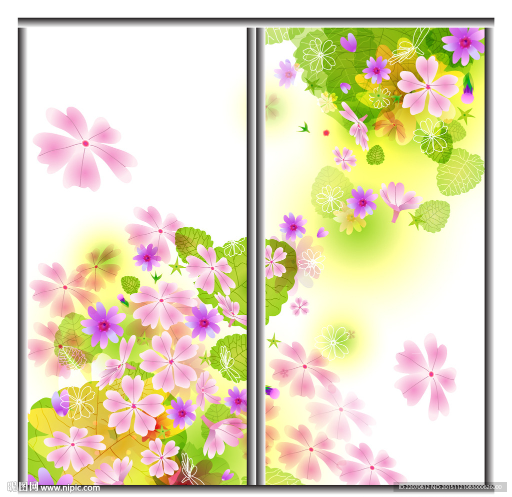 花卉移门