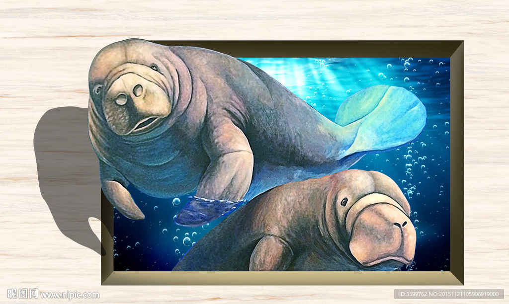 海上大型动物3D画