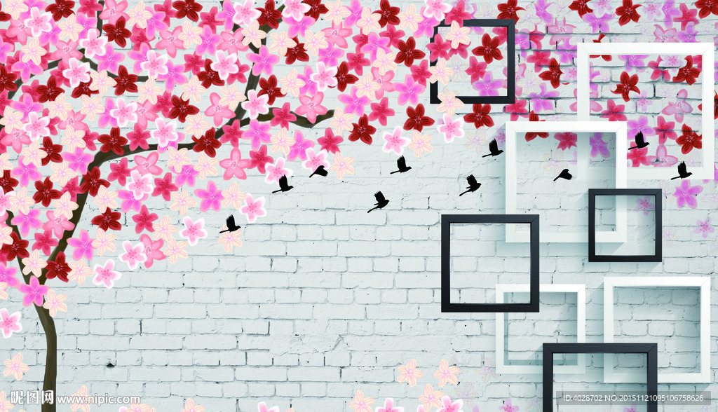 3D立体抽象花卉