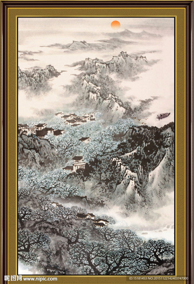 大型国画 深山而居