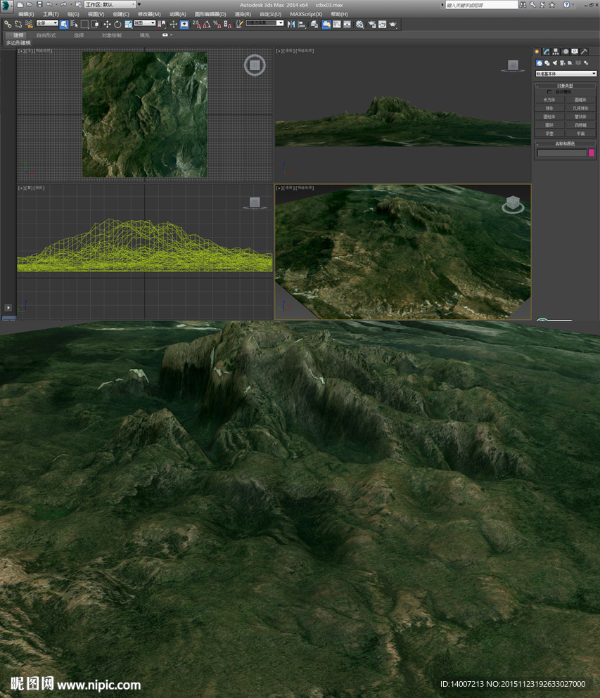 岩石山地形3d模型