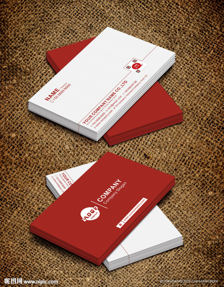 红色二维码名片