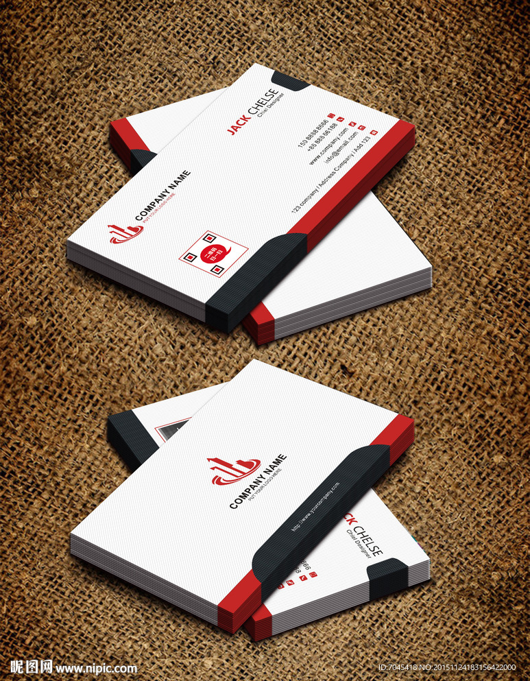 时尚红黑名片设计名片