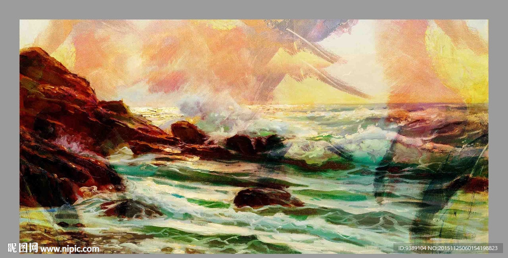 大海油画