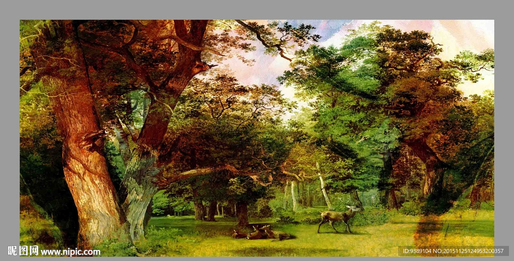 树林油画