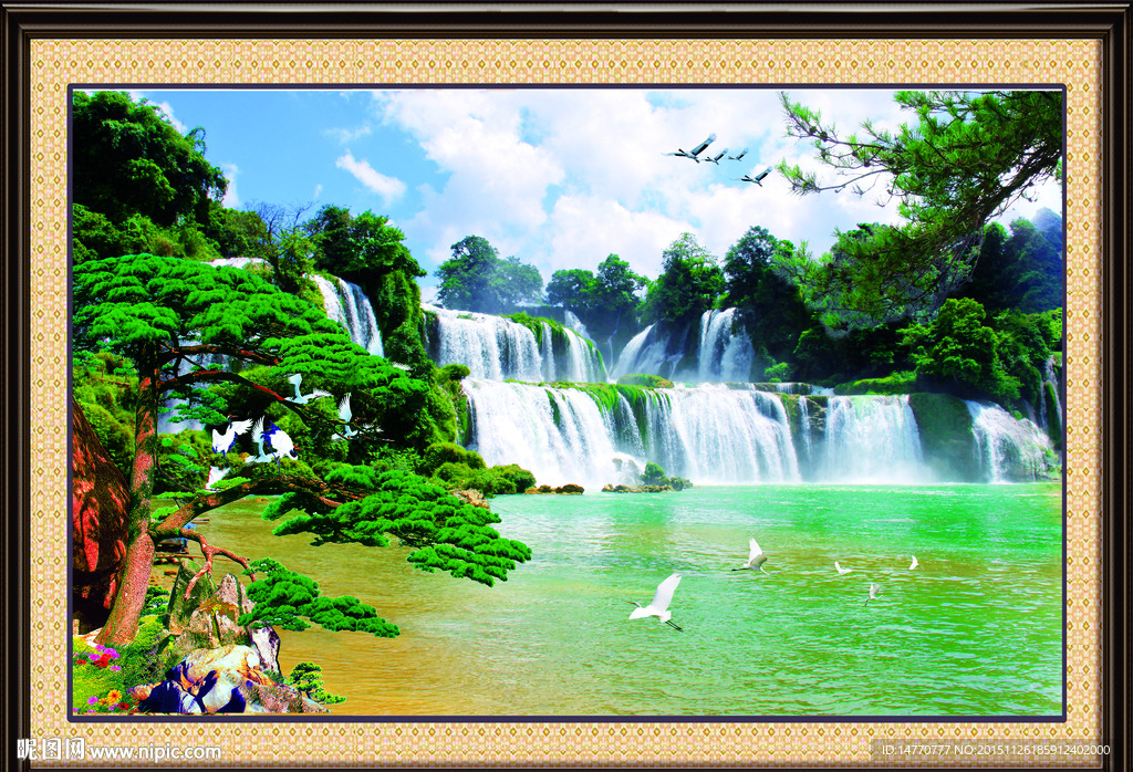 山水风景迎客松