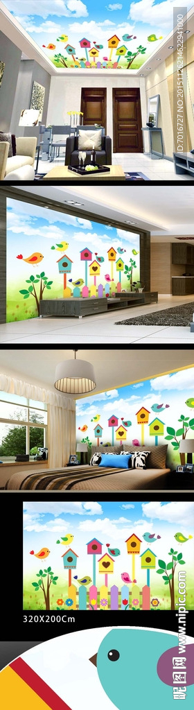 童话花鸟装饰避开