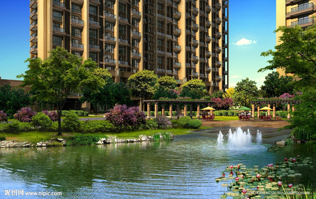 小区景观效果图