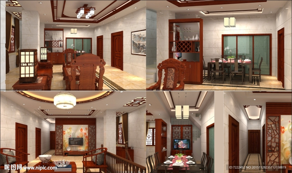 两层私人屋中式装修效果