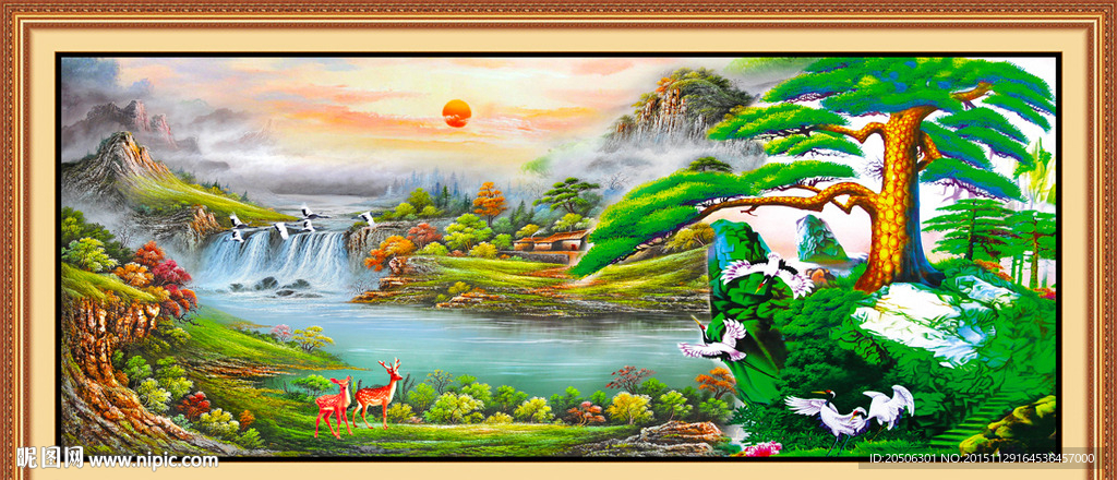 聚宝盆油画