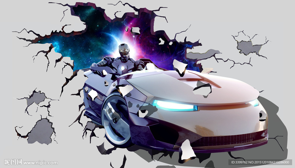 钢铁侠开车撞墙