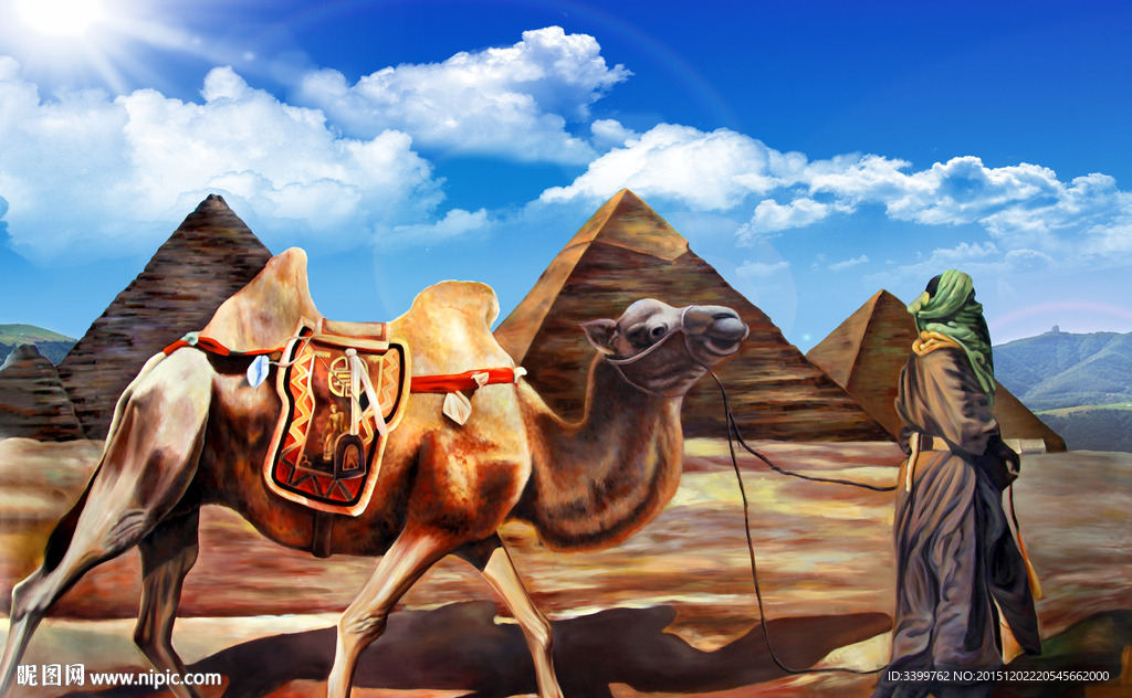 骑骆驼3D画