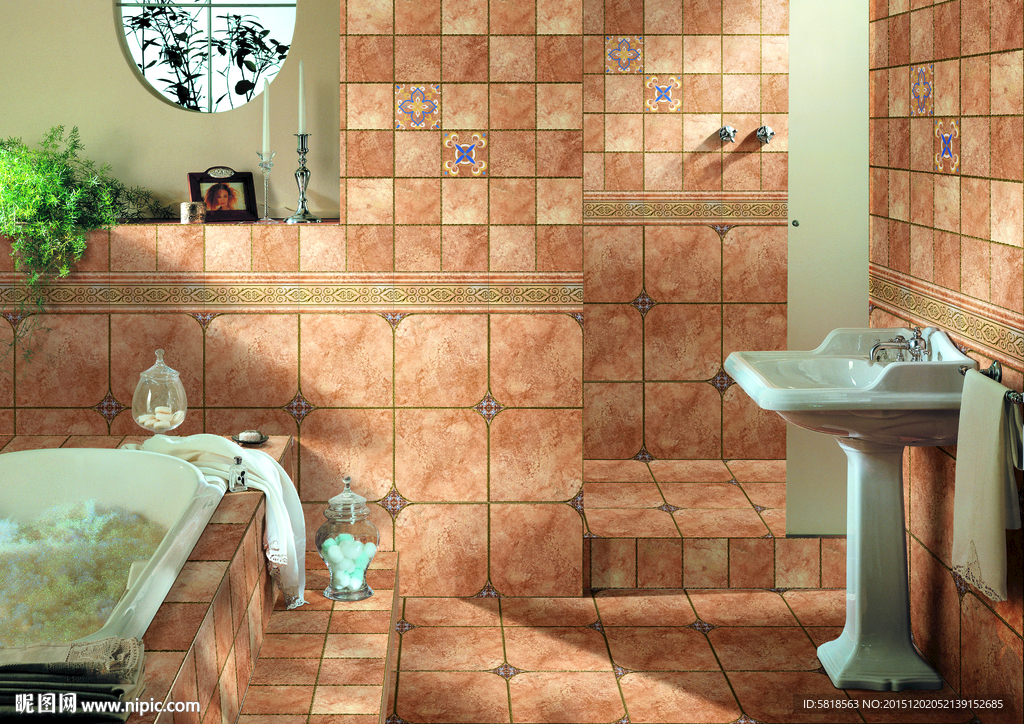 瓷砖空间铺贴效果图PSD