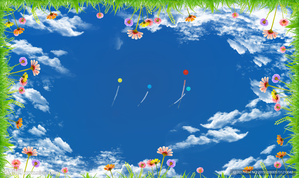 天空蓝天白云吊顶