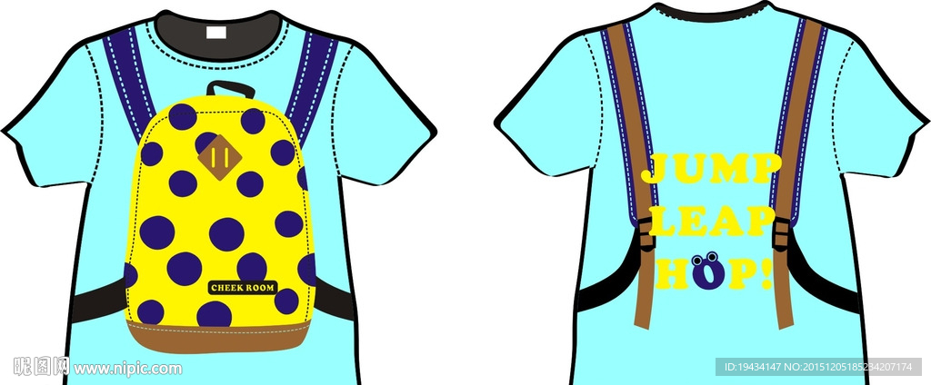 衣服背包设计矢量