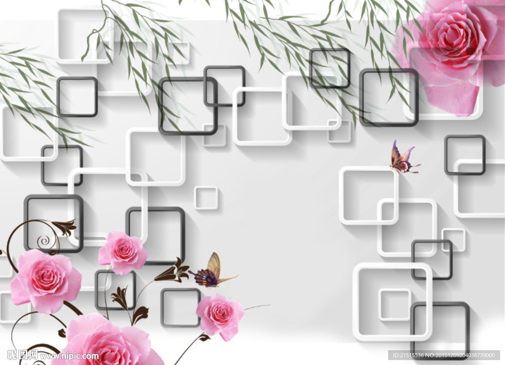 3D玫瑰花