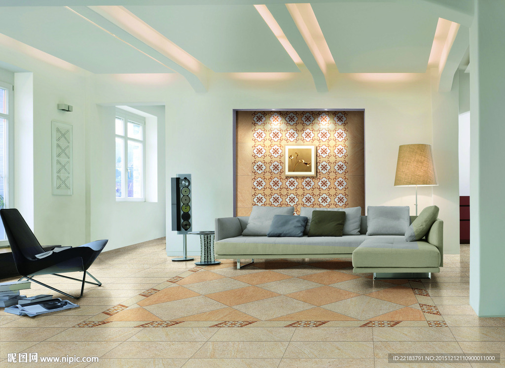 仿古砖分层效果图