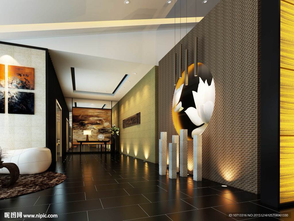 高端酒店大堂效果图图片