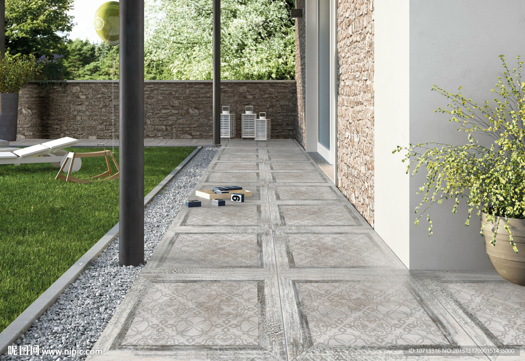 仿古砖家居展示高清效果图图片