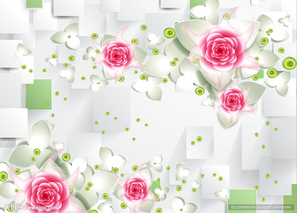 3D玫瑰花