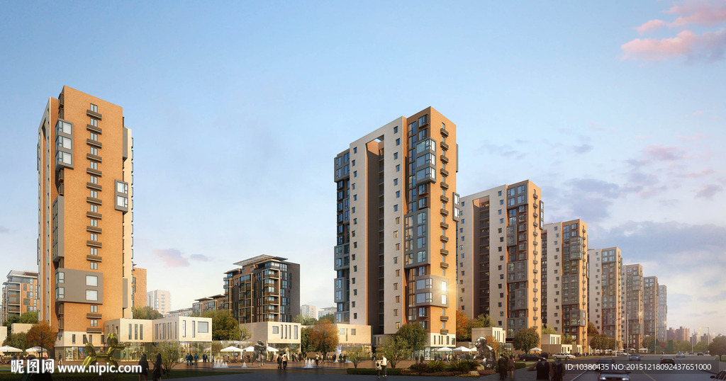 精细楼盘整体效果图