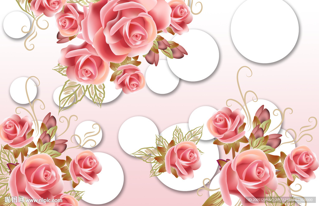 3d背景墙 时尚花朵