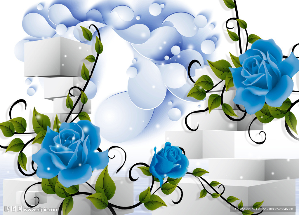 3d背景 时尚花纹