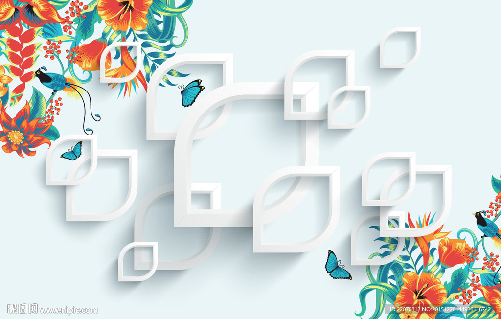 时尚花卉背景墙