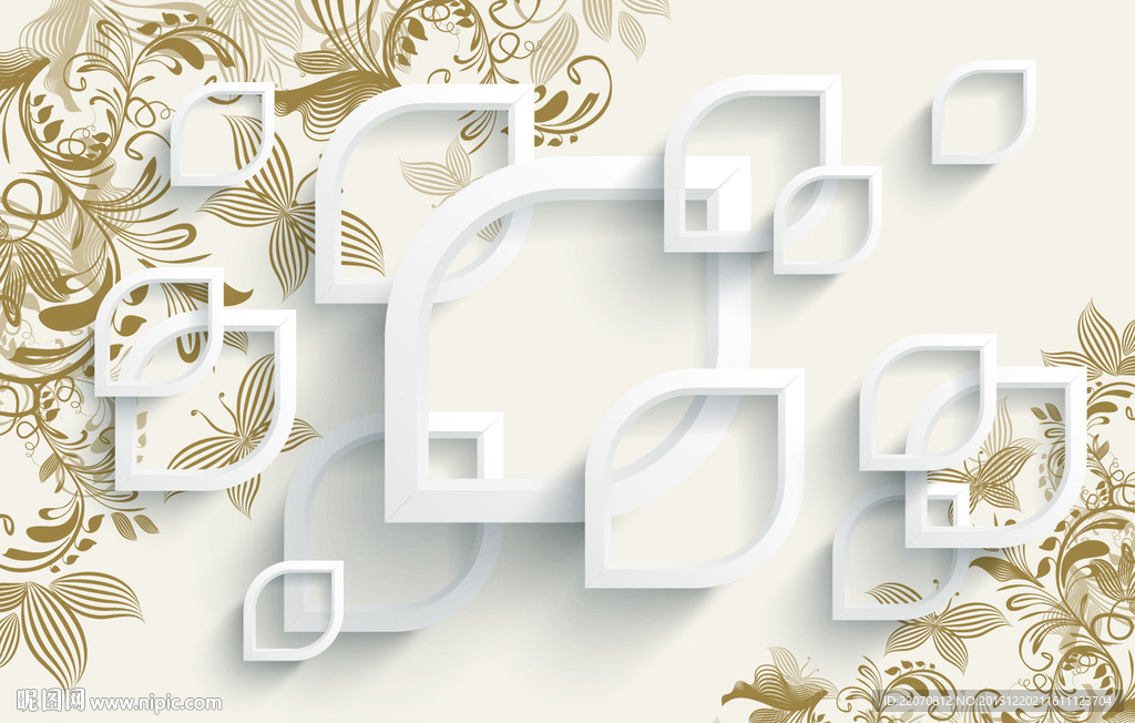 时尚欧式花卉背景墙