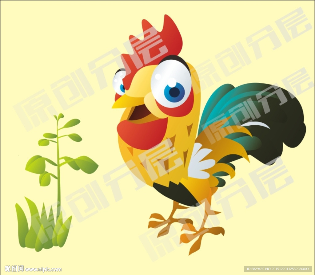 可爱卡通公鸡