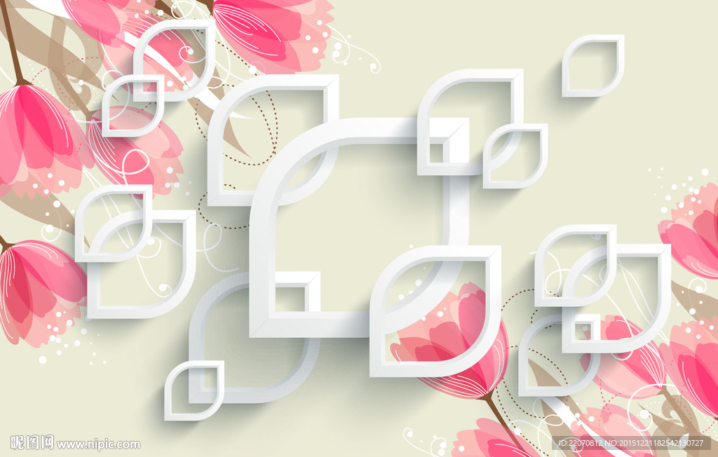 潮流郁金香背景墙