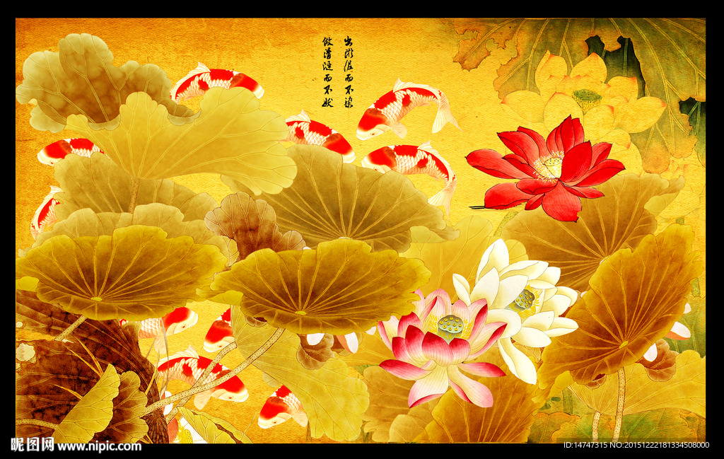 荷花背景墙