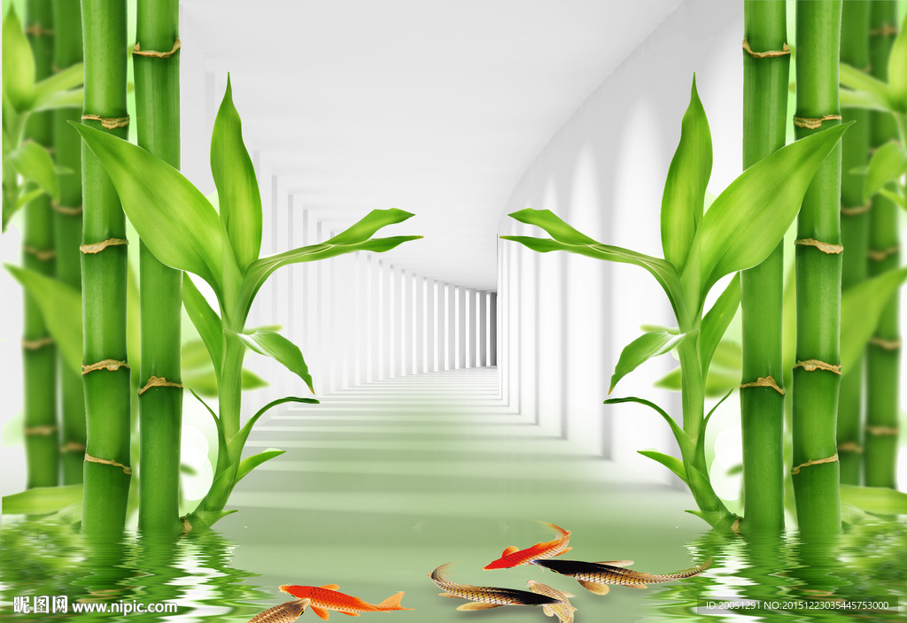 3d竹子背景墙