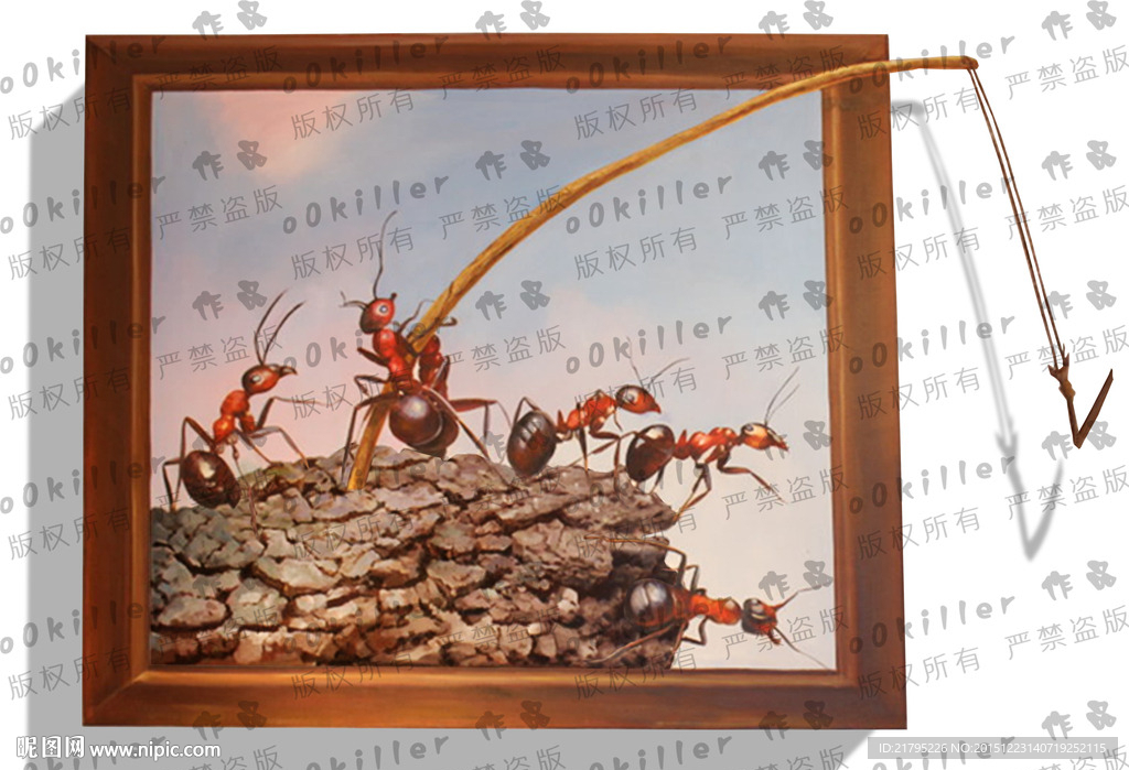 3D立体画  蚂蚁搬家