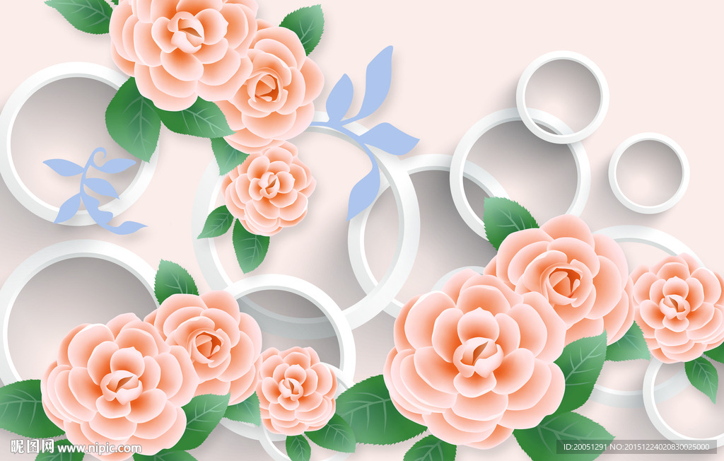 3d立体花朵背景墙